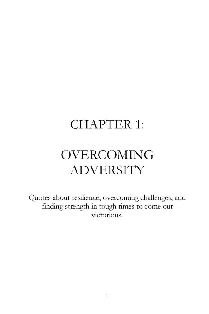 Chapter 1 title page: Overcoming Adversity with subtitle about resilience