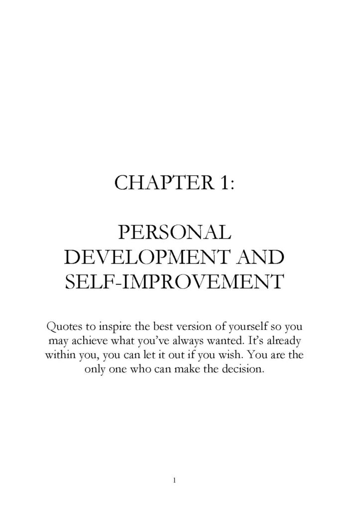 Chapter 1 title page for Personal Development and Self-Improvement
