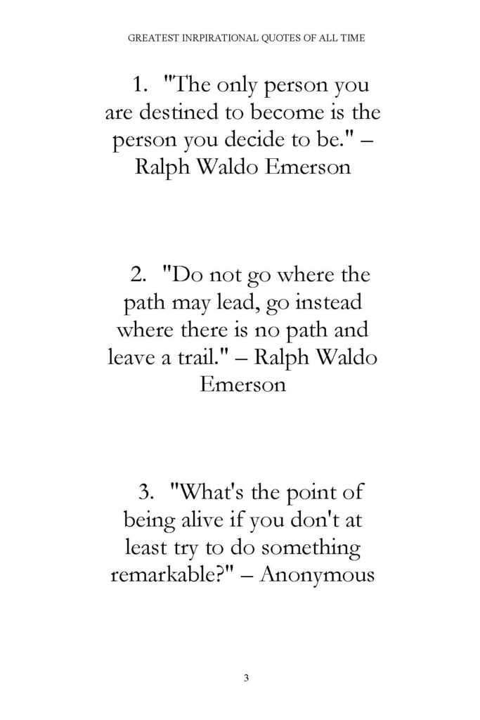 Book page with inspirational quotes by Emerson and Anonymous