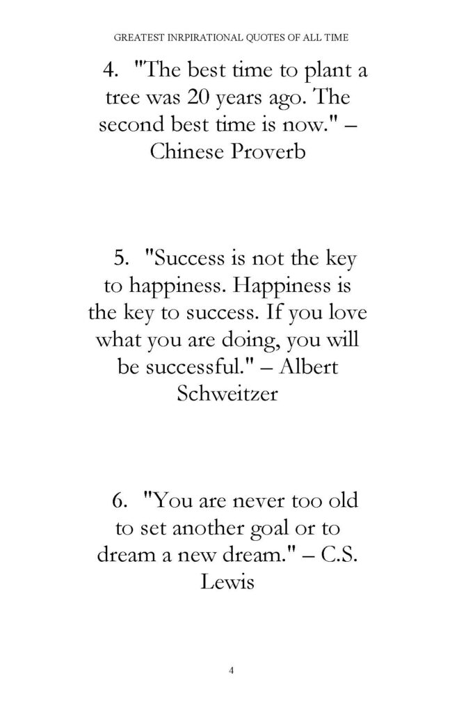 Book page with quotes by Chinese Proverb, Albert Schweitzer, and C.S. Lewis