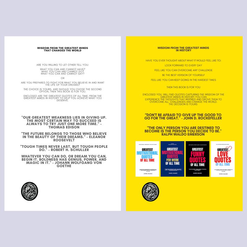 Two back covers side by side showing book descriptions, quotes, and other book thumbnails