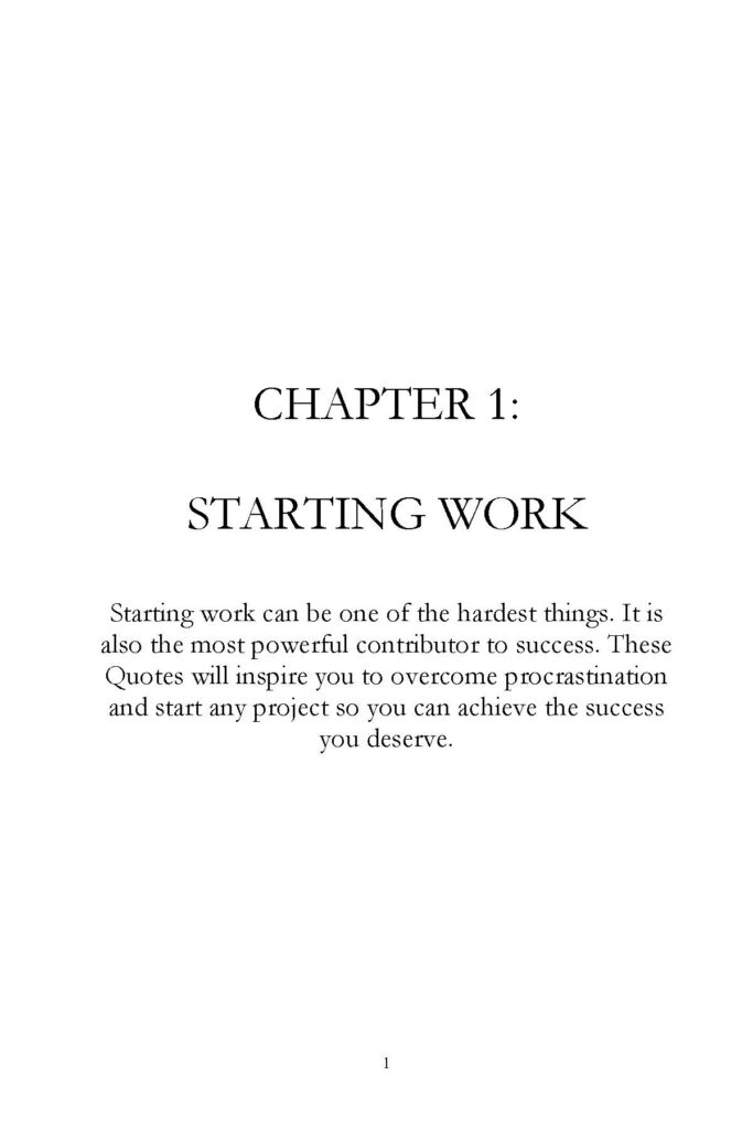 Chapter 1 title page reading Starting Work with introductory paragraph