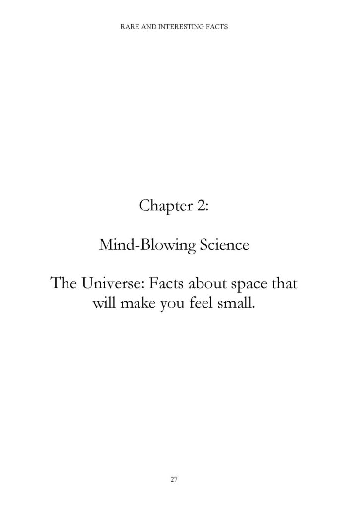 Chapter 2 title page: Mind-Blowing Science about universe facts