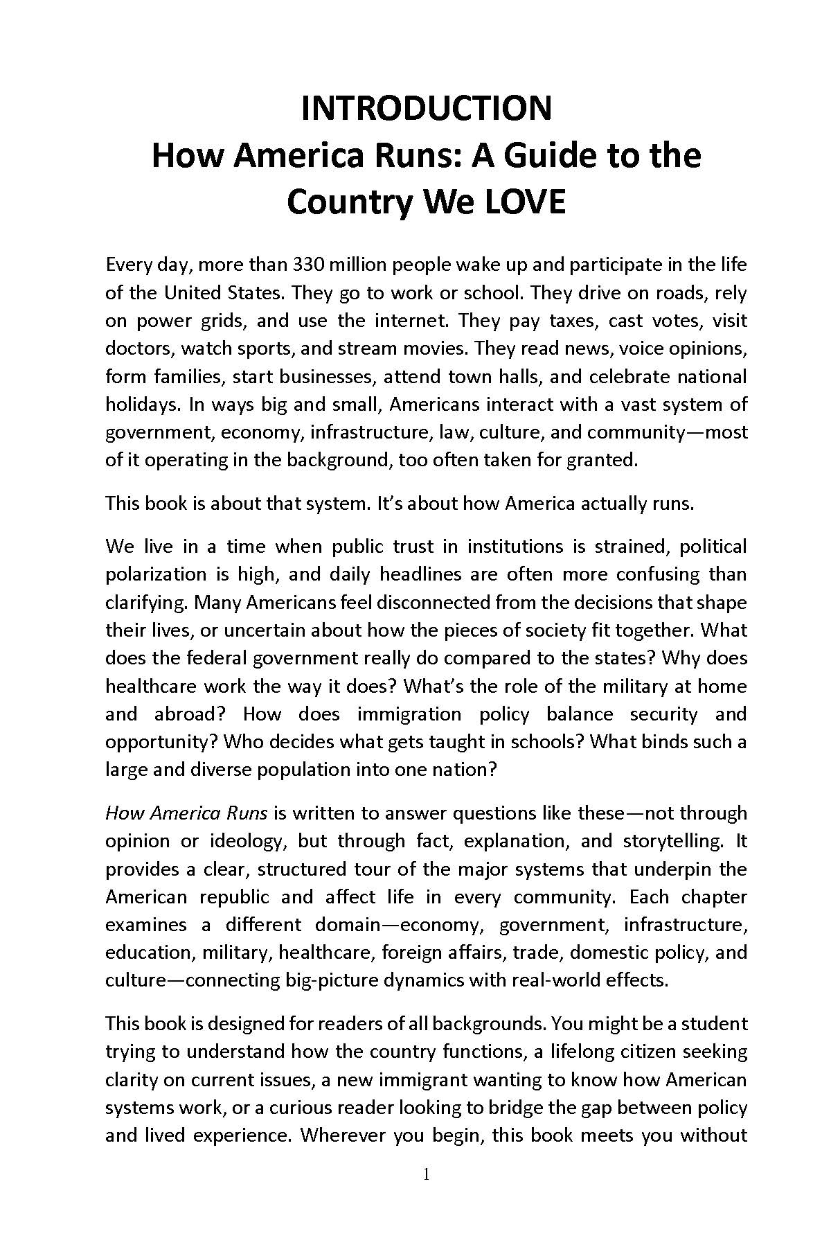 Introduction page 1 from How America Runs: A Guide to the Country We Love