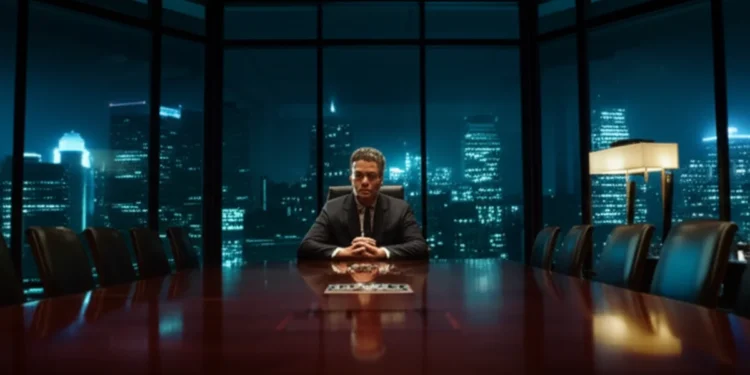 Leadership style quiz - CEO at conference table