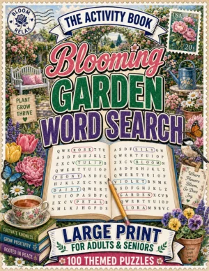 Blooming Garden Word Search for Adults & Seniors — Large Print