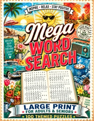 Mega Word Search for Adults & Seniors — Large Print