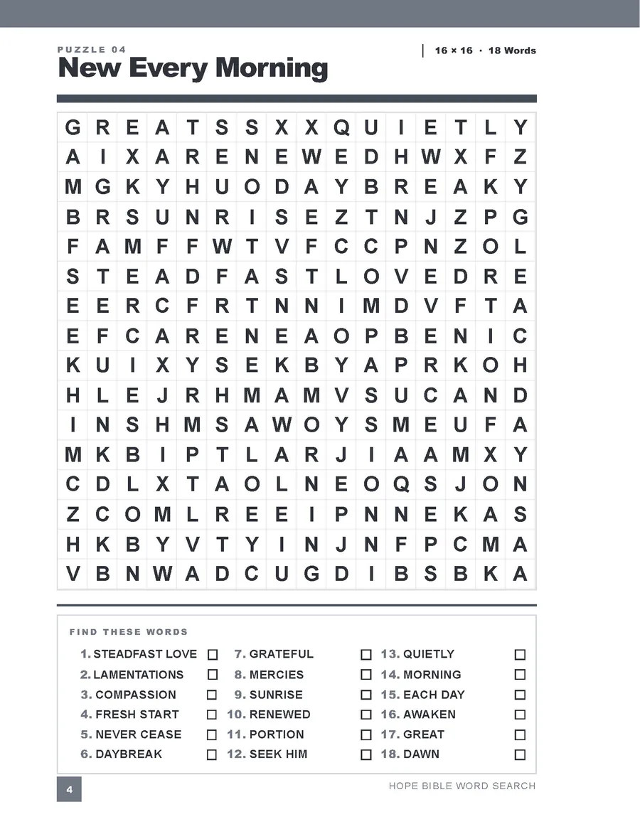 Look inside: New Every Morning puzzle